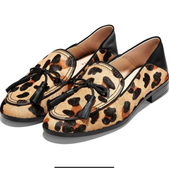 Cole Haan pinch tassel leopard loafer flat mules - Picture 15 of 16